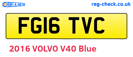 FG16TVC are the vehicle registration plates.