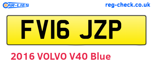 FV16JZP are the vehicle registration plates.