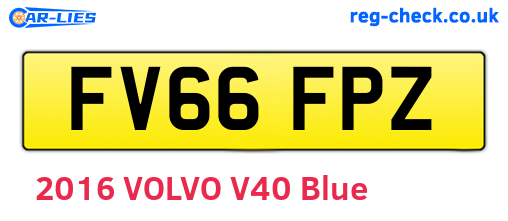 FV66FPZ are the vehicle registration plates.
