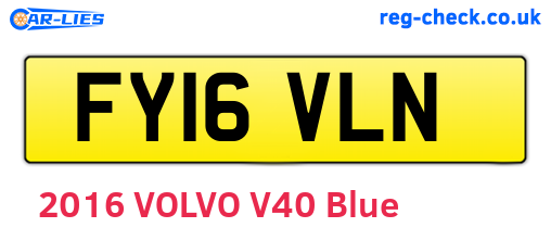 FY16VLN are the vehicle registration plates.