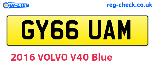 GY66UAM are the vehicle registration plates.