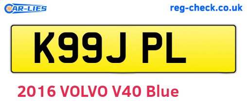 K99JPL are the vehicle registration plates.