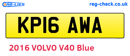 KP16AWA are the vehicle registration plates.