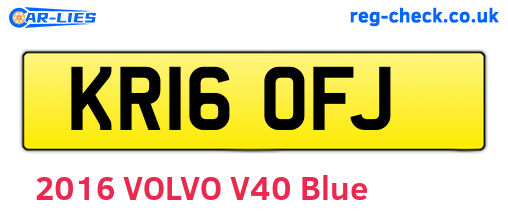 KR16OFJ are the vehicle registration plates.