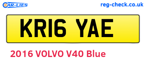 KR16YAE are the vehicle registration plates.