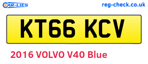KT66KCV are the vehicle registration plates.