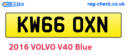 KW66OXN are the vehicle registration plates.