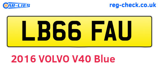 LB66FAU are the vehicle registration plates.