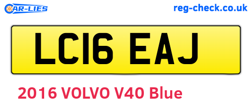 LC16EAJ are the vehicle registration plates.