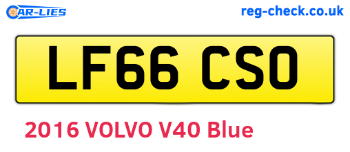 LF66CSO are the vehicle registration plates.