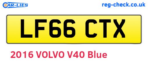 LF66CTX are the vehicle registration plates.