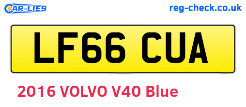 LF66CUA are the vehicle registration plates.