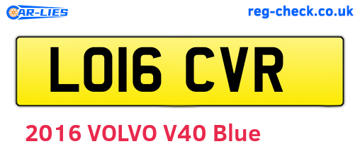 LO16CVR are the vehicle registration plates.
