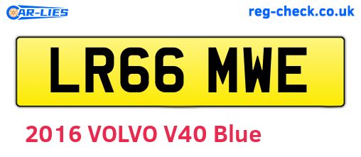 LR66MWE are the vehicle registration plates.