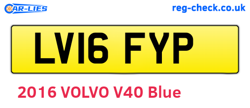 LV16FYP are the vehicle registration plates.