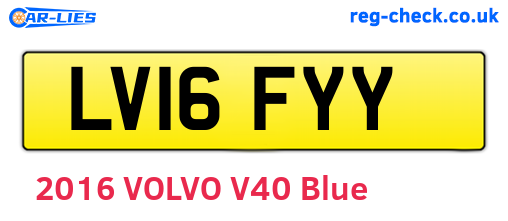 LV16FYY are the vehicle registration plates.