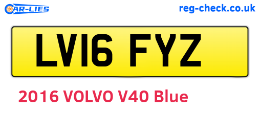LV16FYZ are the vehicle registration plates.