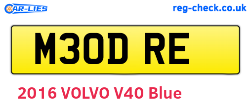 M30DRE are the vehicle registration plates.