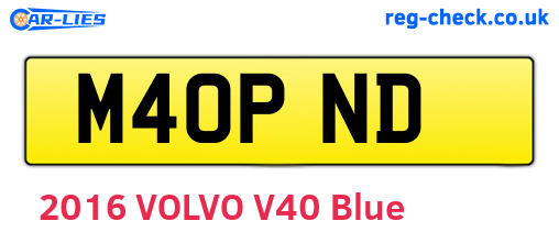 M40PND are the vehicle registration plates.