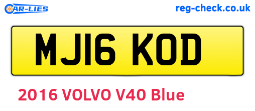 MJ16KOD are the vehicle registration plates.