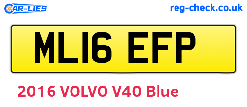 ML16EFP are the vehicle registration plates.