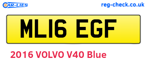 ML16EGF are the vehicle registration plates.