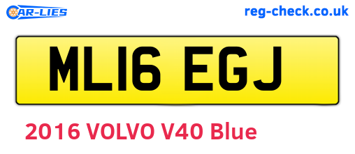 ML16EGJ are the vehicle registration plates.