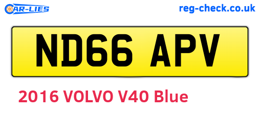 ND66APV are the vehicle registration plates.
