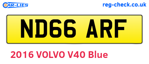 ND66ARF are the vehicle registration plates.