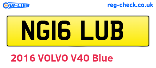 NG16LUB are the vehicle registration plates.