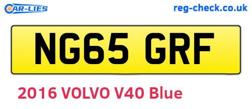 NG65GRF are the vehicle registration plates.