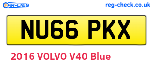 NU66PKX are the vehicle registration plates.