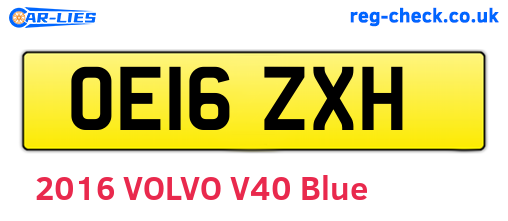 OE16ZXH are the vehicle registration plates.