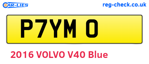 P7YMO are the vehicle registration plates.