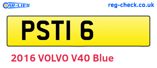 PST16 are the vehicle registration plates.