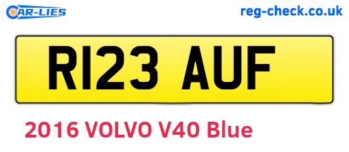 R123AUF are the vehicle registration plates.