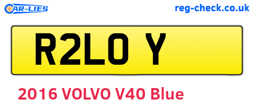 R2LOY are the vehicle registration plates.