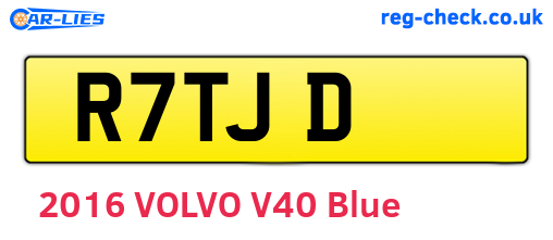 R7TJD are the vehicle registration plates.