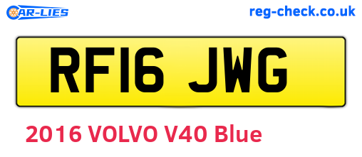RF16JWG are the vehicle registration plates.