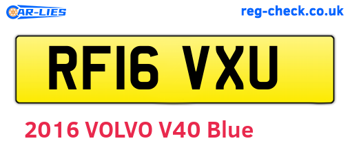 RF16VXU are the vehicle registration plates.
