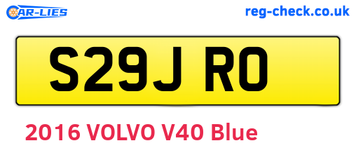 S29JRO are the vehicle registration plates.
