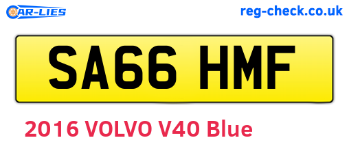 SA66HMF are the vehicle registration plates.