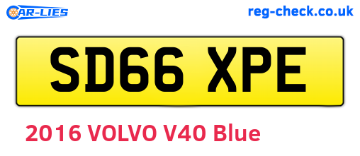 SD66XPE are the vehicle registration plates.