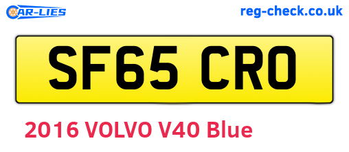 SF65CRO are the vehicle registration plates.