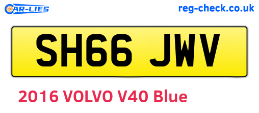 SH66JWV are the vehicle registration plates.