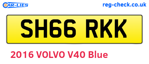 SH66RKK are the vehicle registration plates.