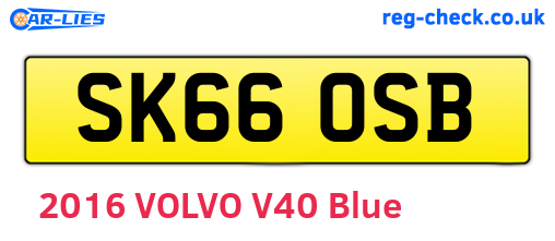 SK66OSB are the vehicle registration plates.
