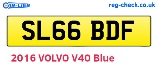 SL66BDF are the vehicle registration plates.