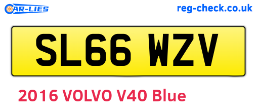 SL66WZV are the vehicle registration plates.