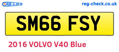 SM66FSY are the vehicle registration plates.